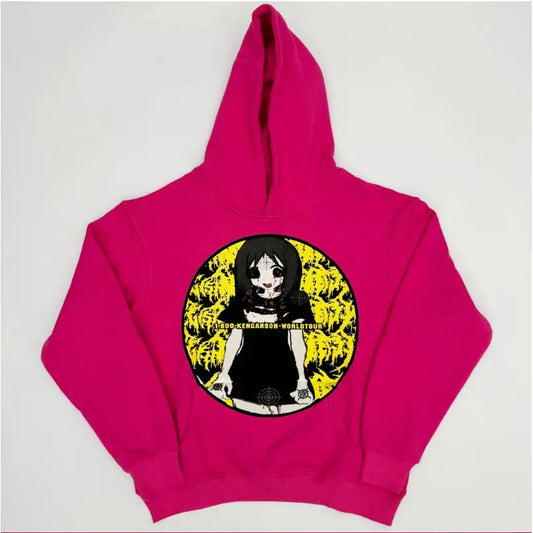 Ken Carson Pink 1-800 Anime Girl Hoodie